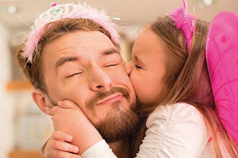kissing dad